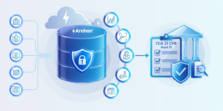 Archon archive platform supporting FDA 21 CFR Part 11 compliance for regulated records.