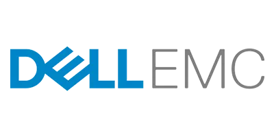 Dell EMC logo (blue Dell icon with gray EMC wordmark)